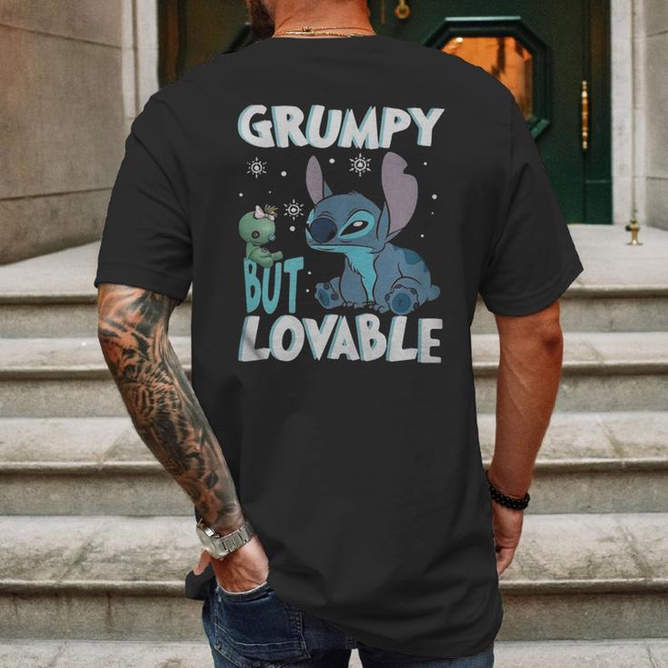 Stitch Grumpy But Lovable Mens Back Print T-shirt Gifts for Men