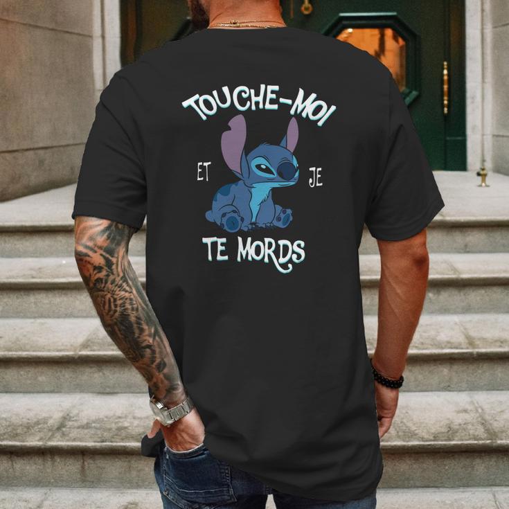 Stitch Touche Moi Et Je Te Mords Mens Back Print T-shirt Gifts for Men