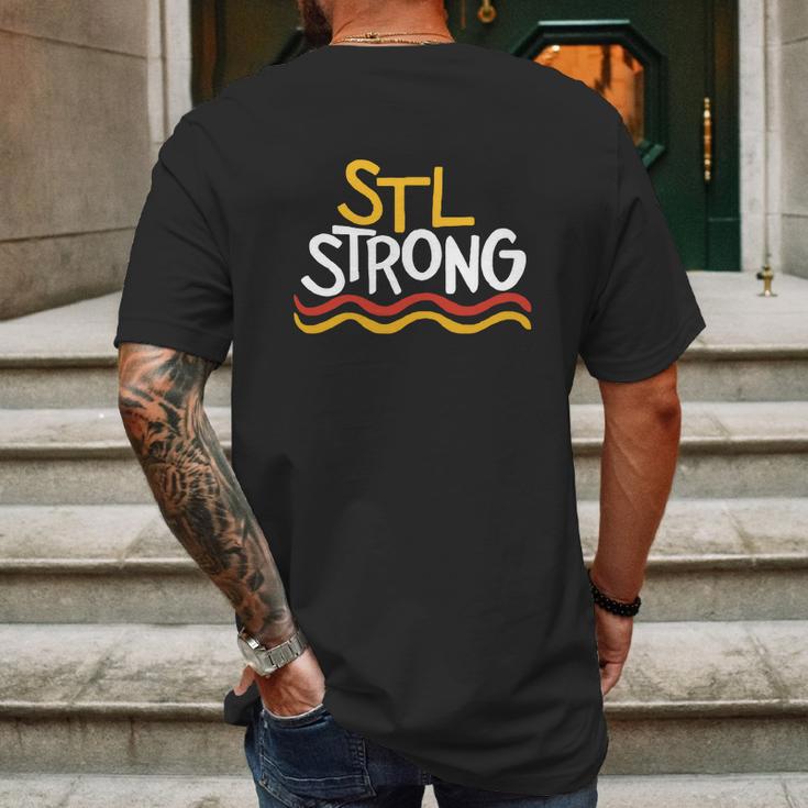 Stl Strong Saint Louis Mens Back Print T-shirt Gifts for Men