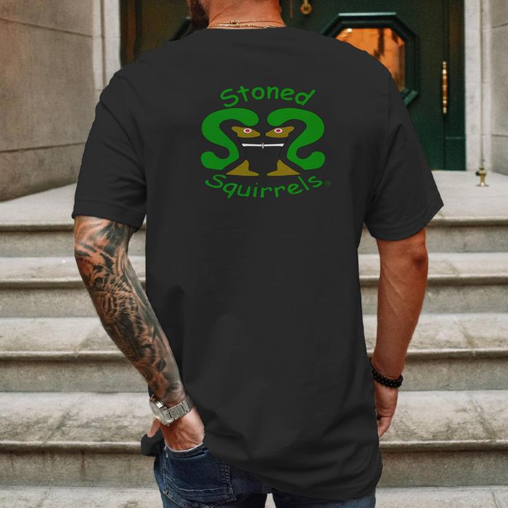 Stoned Squirrels Logo Mens Back Print T-shirt Gifts for Men