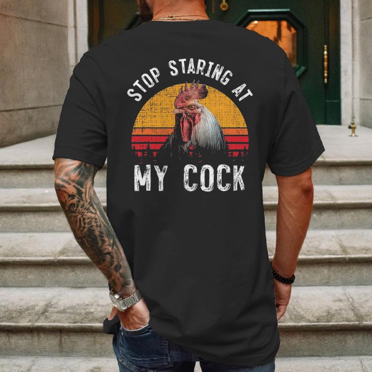 Stop Staring At My Cock 4 Mens Back Print T-shirt Gifts for Men