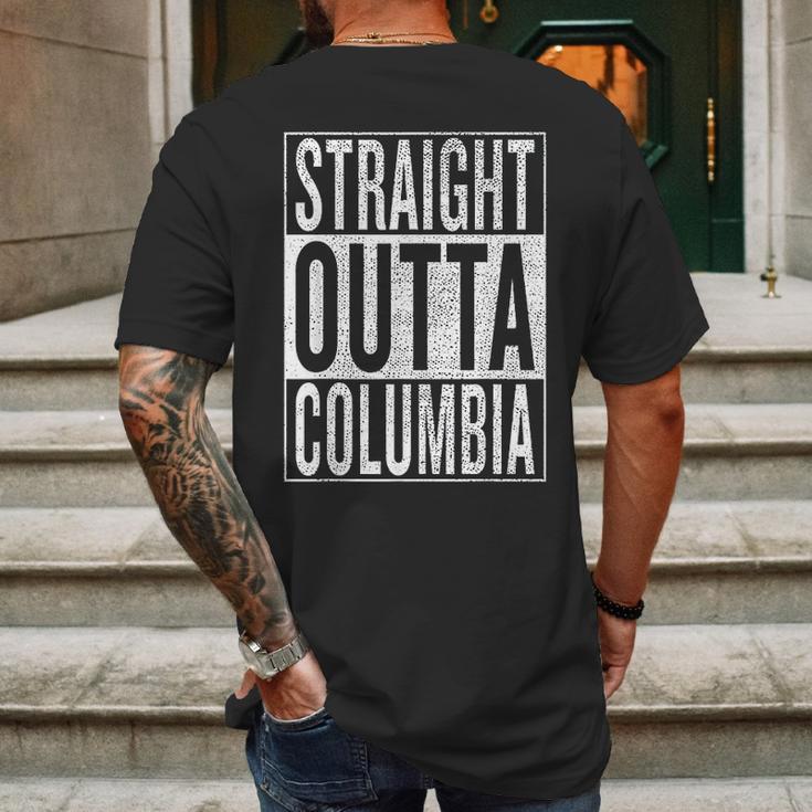 Straight Outta Columbia Great Travel Mens Back Print T-shirt Gifts for Men