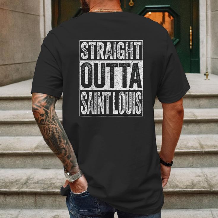 Straight Outta Saint Louis Mens Back Print T-shirt Gifts for Men