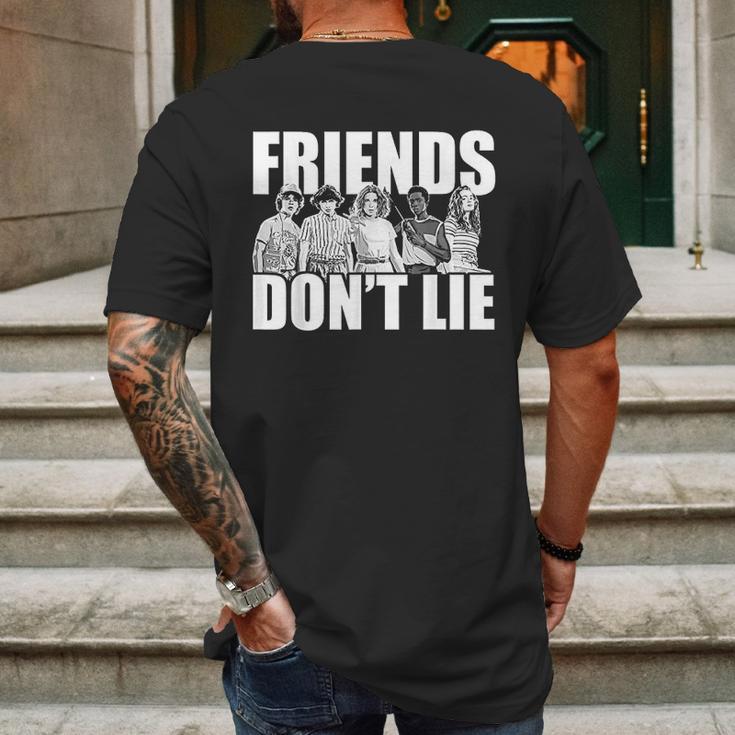 Stranger Things Friends Dont Lie Mens Back Print T-shirt Gifts for Men