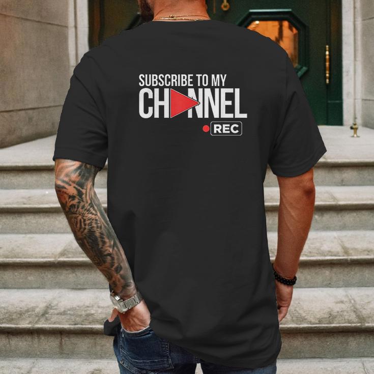 Subscribe To My Channel Mens Back Print T-shirt Gifts for Men