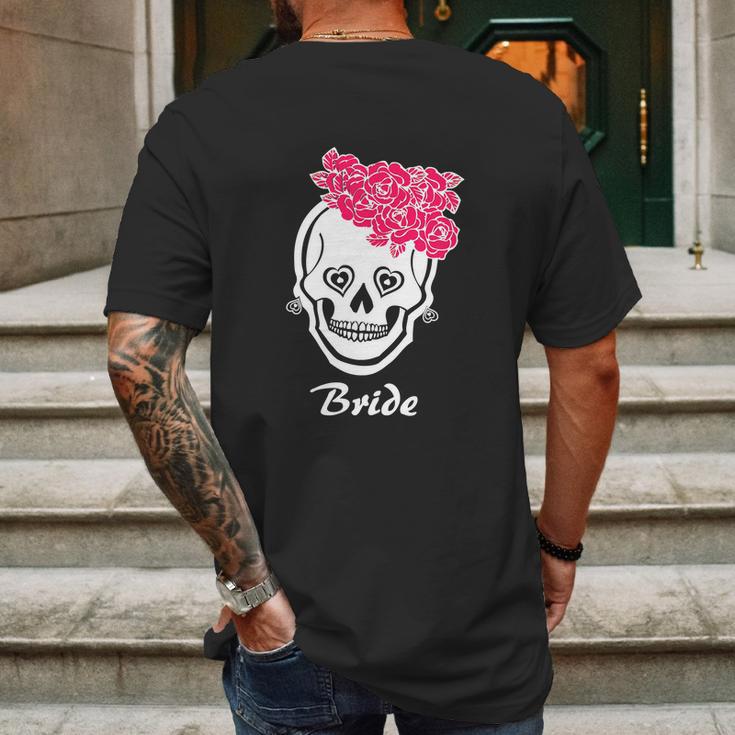 Sugar Skull Halloween Wedding Day Of The Dead Bride Graphic Design Printed Casual Daily Basic Mens Back Print T-shirt Gifts for Men