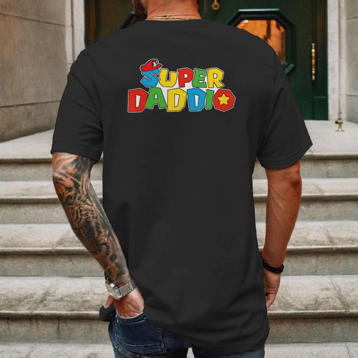 Super-Daddio Funny Dad Daddy Father Video Game Lovers Mens Back Print T-shirt Gifts for Men