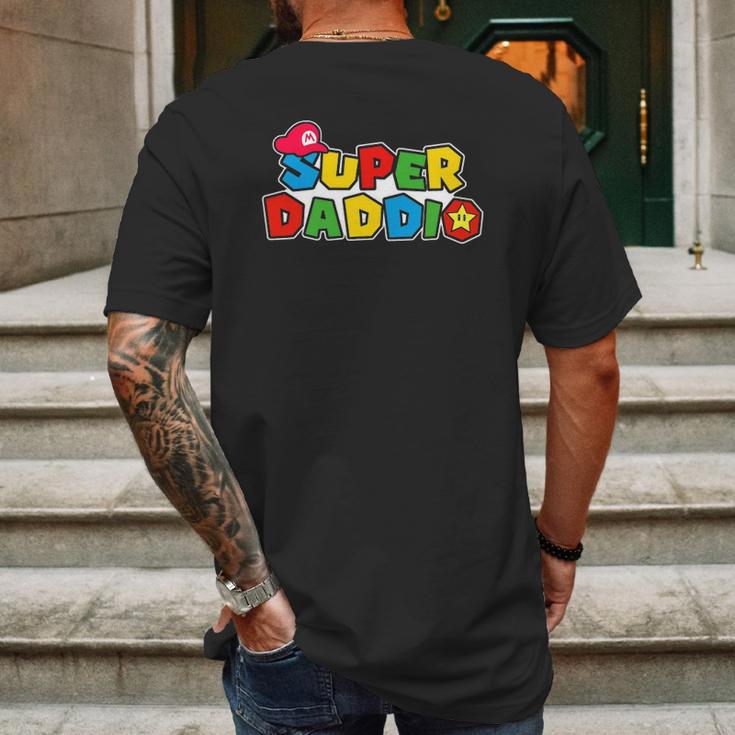 Super Daddio Funny Dad Daddy Fathers Day Video Game Lover Mens Back Print T-shirt Gifts for Men