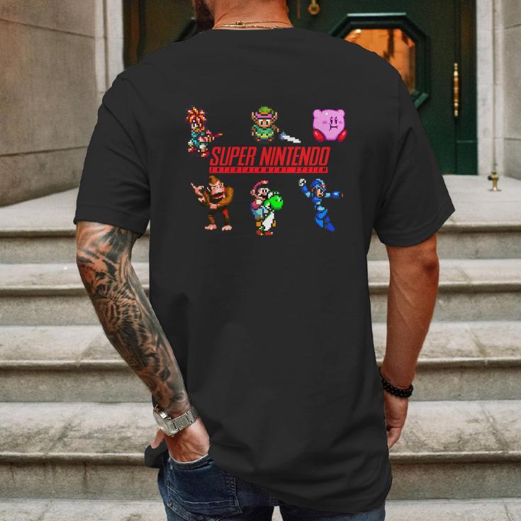 Super Nintendo Shirt Mens Back Print T-shirt Gifts for Men