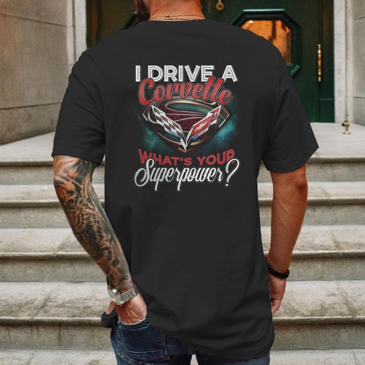 Superpower Corvette Mens Back Print T-shirt Gifts for Men