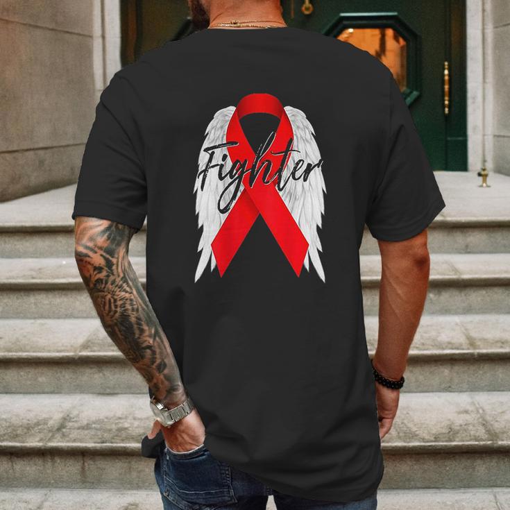 Survivor Red Ribbon Recovery Mens Back Print T-shirt Gifts for Men