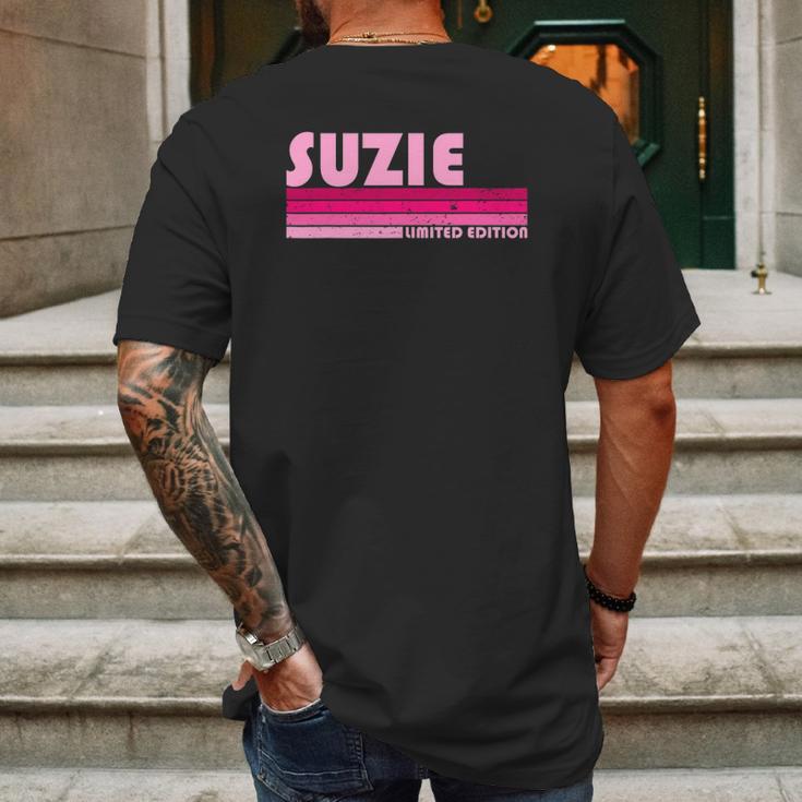 Suzie Name Personalized Retro Vintage 80S 90S Birthday Mens Back Print T-shirt Gifts for Men