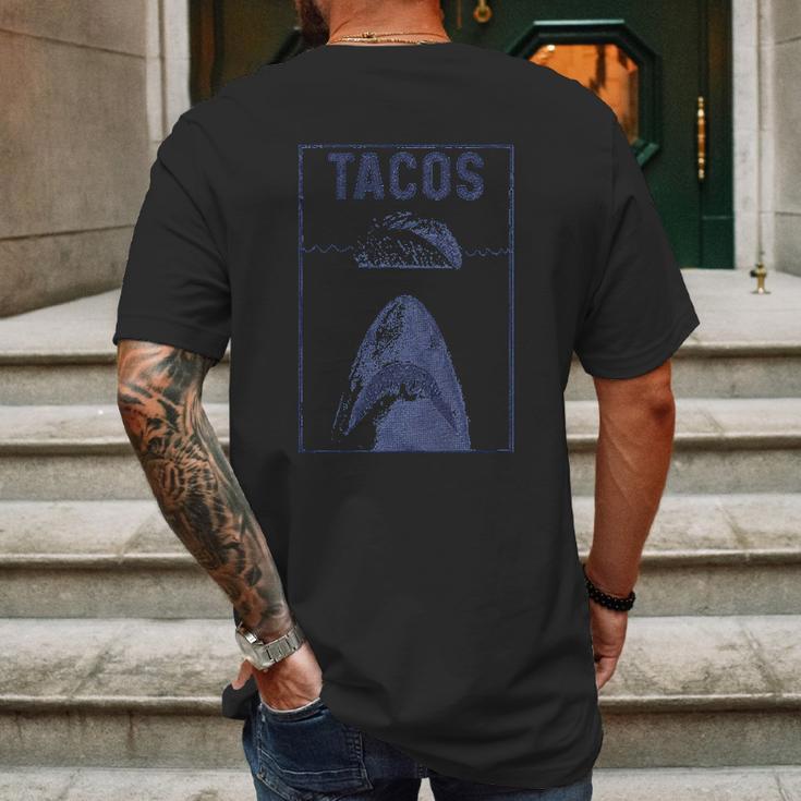 Mens Tacos Shark Funny Jaws Cinco De Mayo Mens Back Print T-shirt Gifts for Men