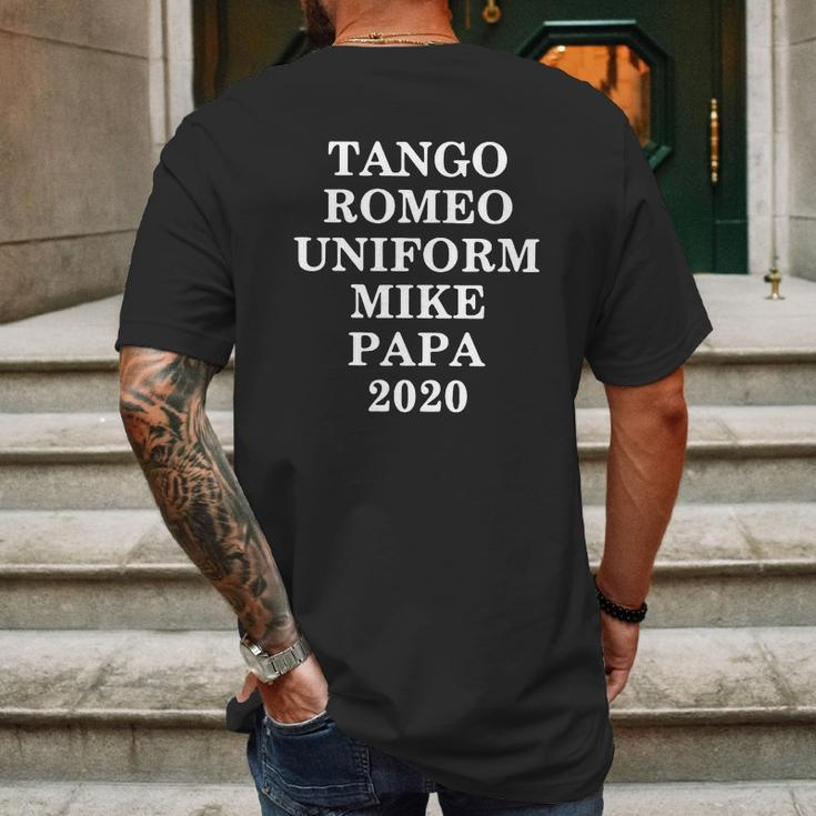 Tango Romeo Uniform Mike Papa 2020 Black Shirt Mens Back Print T-shirt Gifts for Men