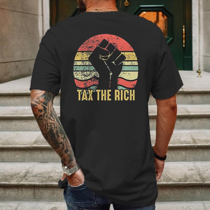 Tax The Rich Retro Vintage Anti Capitalist Political Mens Back Print T-shirt Gifts for Men