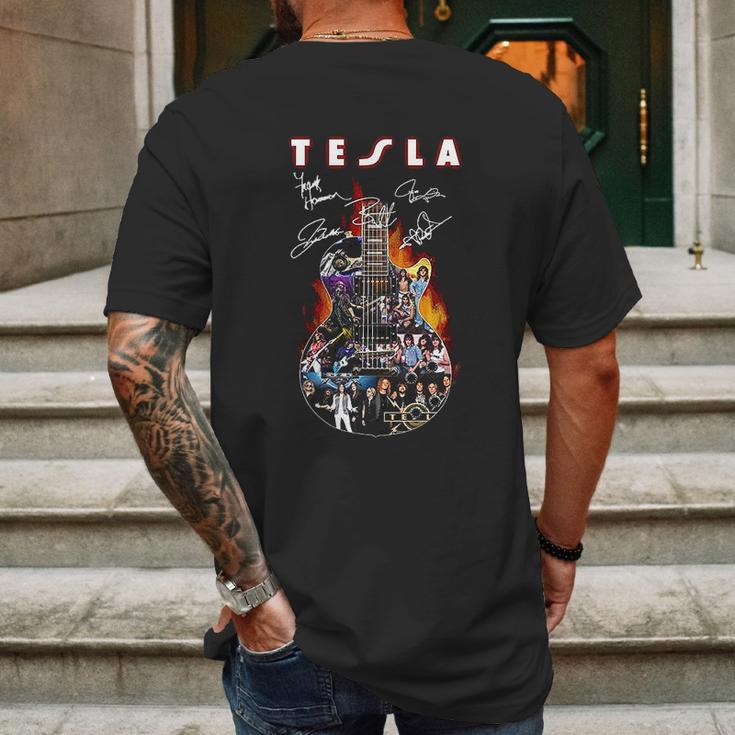 Tesla Guitar Mens Back Print T-shirt Gifts for Men