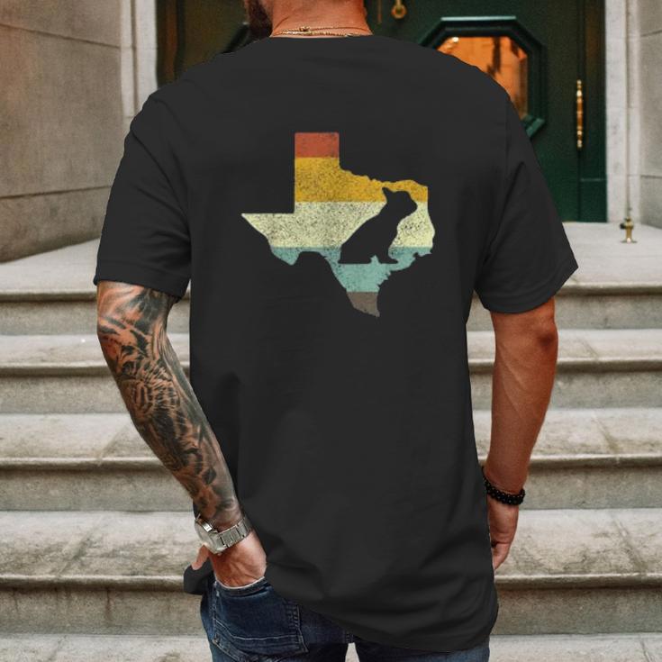 Texas French Bulldog Dog Vintage Texan Frenchie Mens Back Print T-shirt Gifts for Men