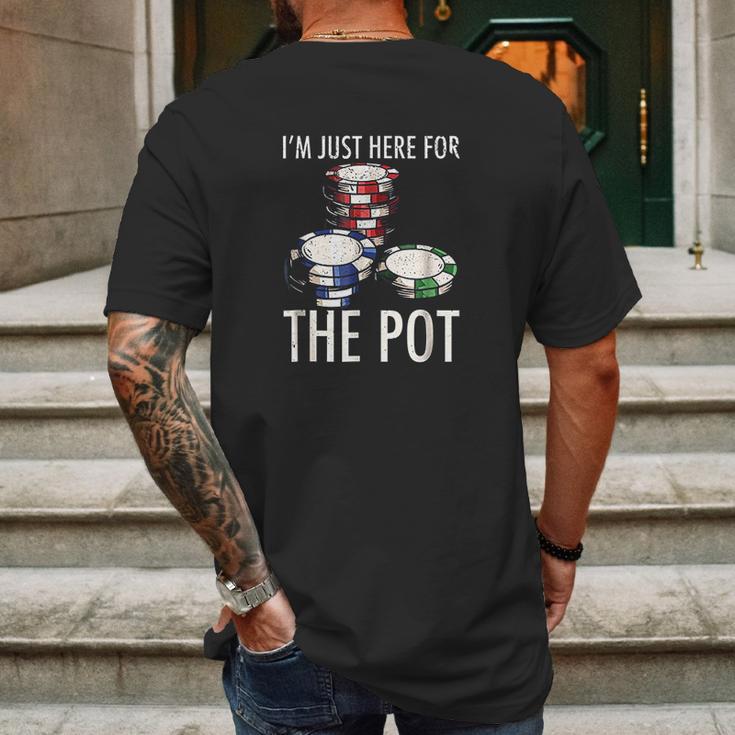 Texas Holdem Gambling Pot Cards Player Mens Back Print T-shirt Gifts for Men