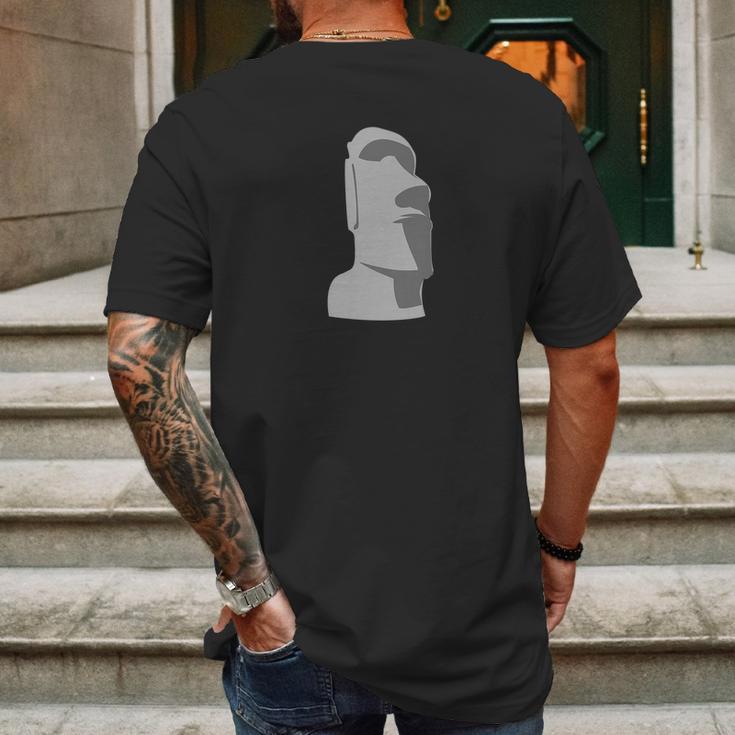 Tiki Moai Easter Island Luau Gray Gift Mens Back Print T-shirt Gifts for Men