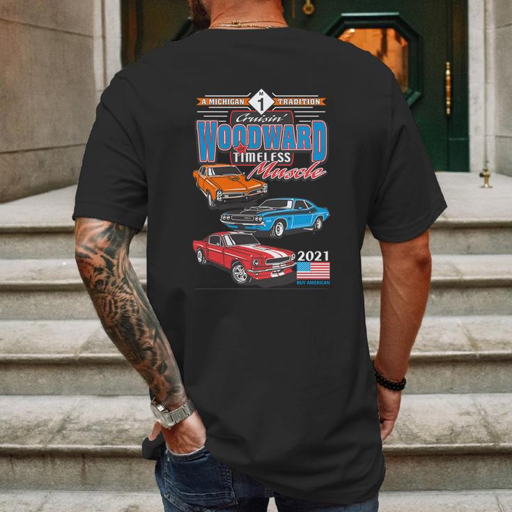 Timeless Muscle Woodward Ave M1 Mens Back Print T-shirt Gifts for Men