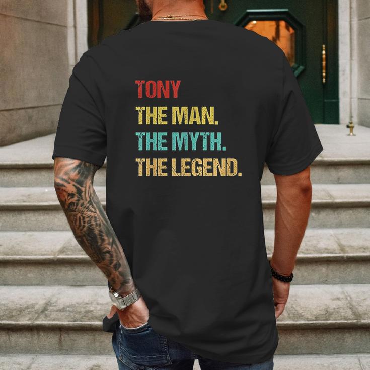 Tony The Man The Myth The Legend Mens Back Print T-shirt Gifts for Men