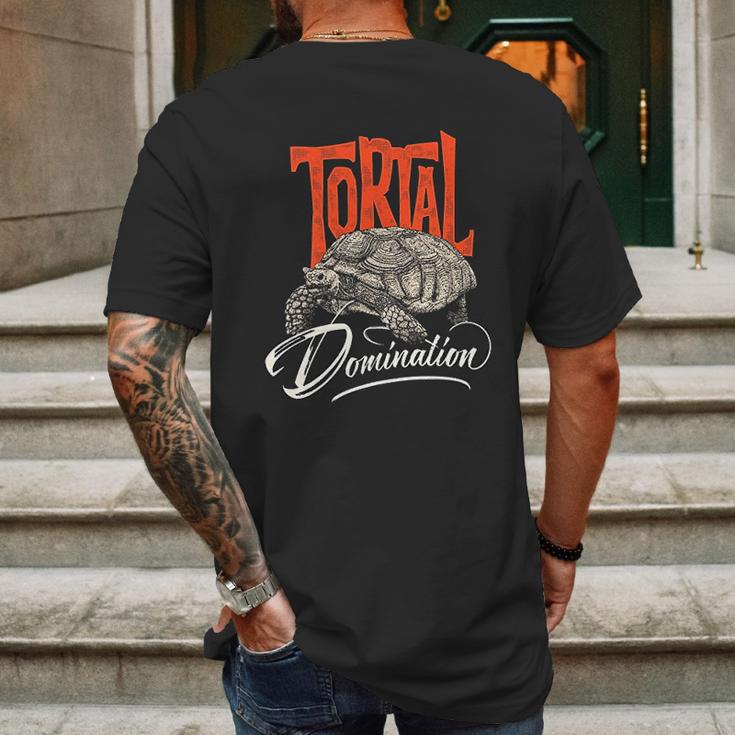 Tortoise Tortal Domination Turtle Mens Back Print T-shirt Gifts for Men