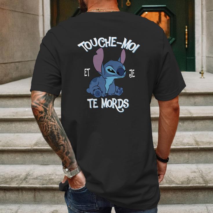 Touche Moi Te Mords Mens Back Print T-shirt Gifts for Men