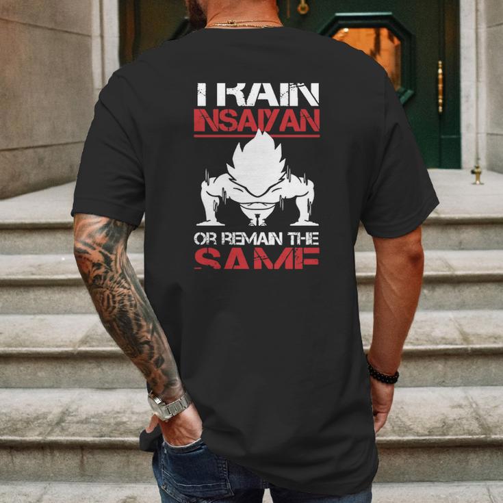 Train Insaiyan Or Remain The Sasme T-Shirt Mens Back Print T-shirt Gifts for Men