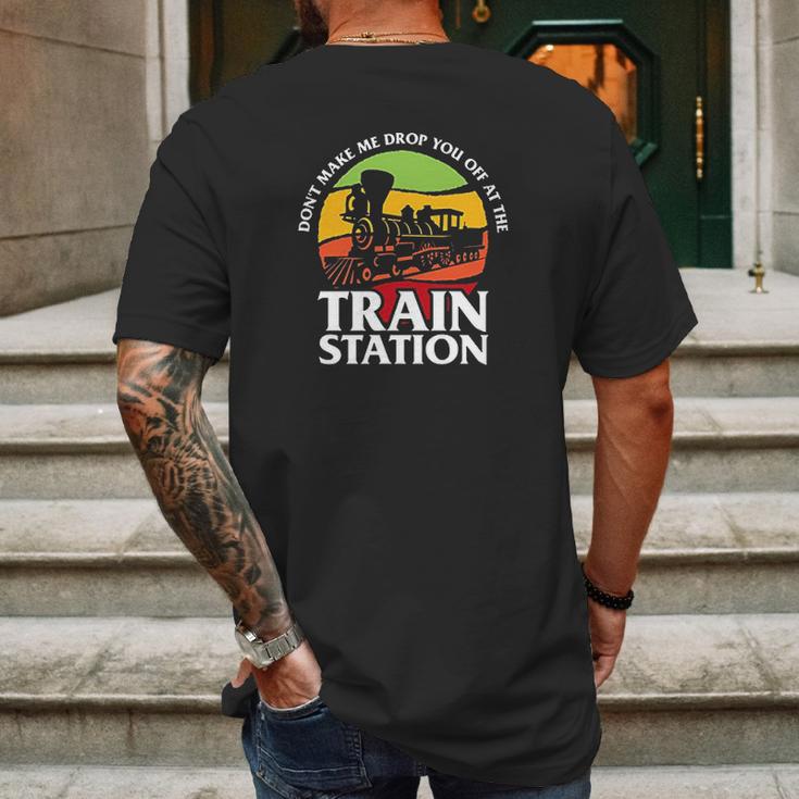 Take Him To The Train Station Funny Dutton Yellowstone Mens Back Print T-shirt Gifts for Men