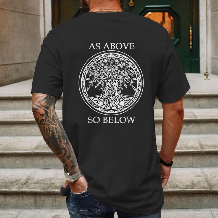 Tree Of Life As Above So Below Mens Back Print T-shirt Gifts for Men