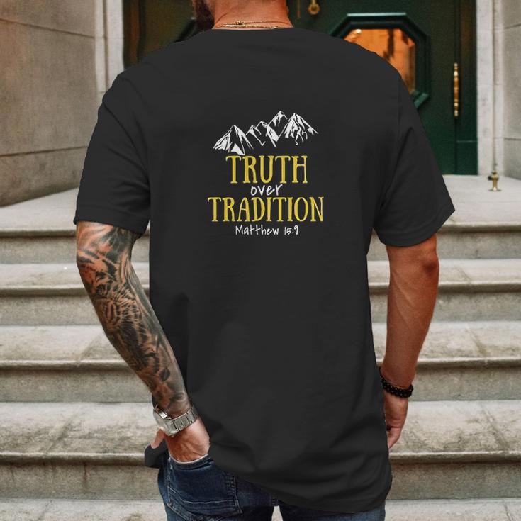 Truth Over Tradition Mens Back Print T-shirt Gifts for Men