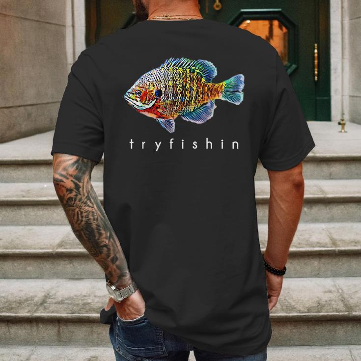 Tryfishin Bluegill Panfish Fishing Mens Back Print T-shirt Gifts for Men