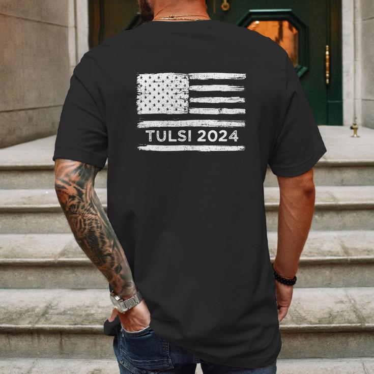 Tulsi Gabbard 2024 American Flag Mens Back Print T-shirt Gifts for Men