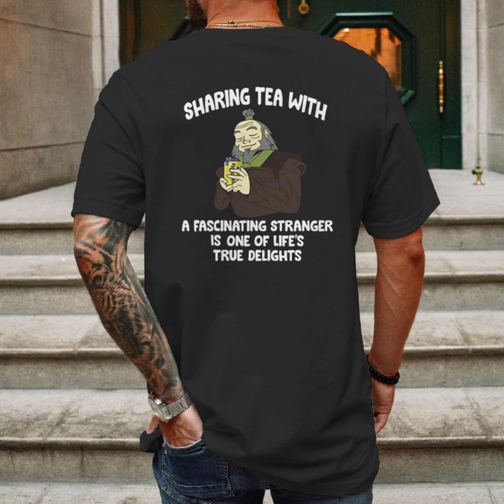 Twisted Tea Sharing Tea With A Fascinating Stranger Mens Back Print T-shirt Gifts for Men