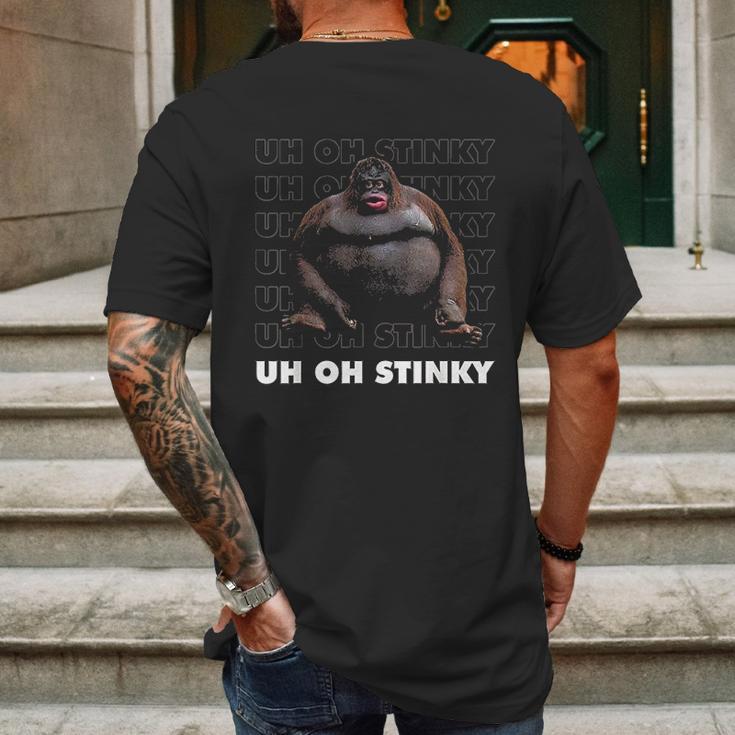 Uh Oh Stinky Poop Meme Mens Back Print T-shirt Gifts for Men