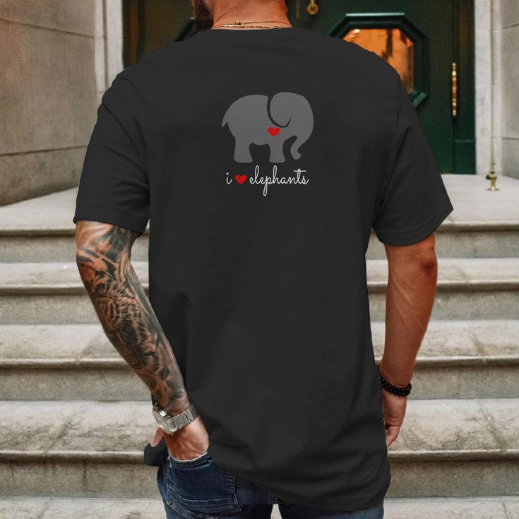 Un Bon Oeuf Designs I Love Elephants Mens Back Print T-shirt Gifts for Men