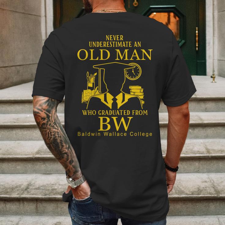 Never Underestimate An Old Man Who Graduated From Baldwin Wallace College Mens Back Print T-shirt Gifts for Men