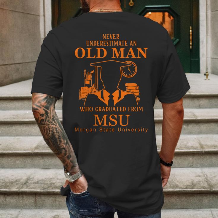 Never Underestimate An Old Man Who Graduated From Morgan State University Mens Back Print T-shirt Gifts for Men