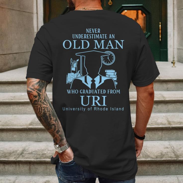 Never Underestimate An Old Man Who Graduated From Uri University Of Rhode Island Mens Back Print T-shirt Gifts for Men