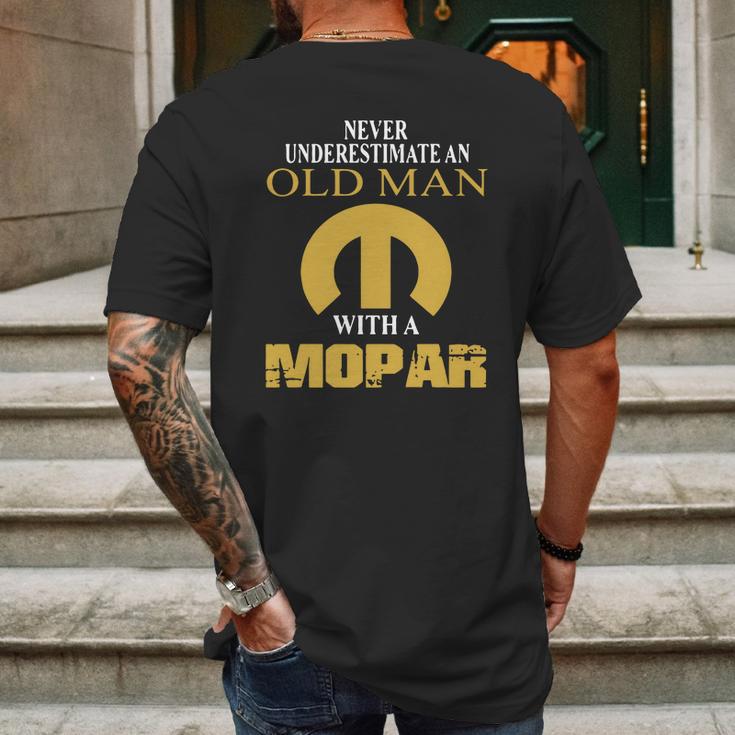 Never Underestimate An Old Man With A Mopar Car Mens Back Print T-shirt Gifts for Men