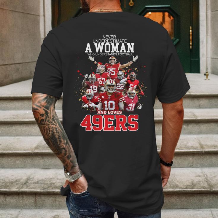 Never Underestimate A Woman Who Understands Football And Loves San Francisco 49Ers ShirtShirt Mens Back Print T-shirt Gifts for Men