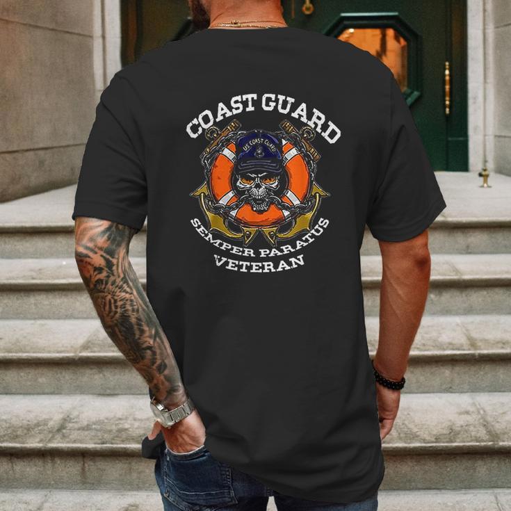 Us Coast Guard Veteran Uscg Semper Paratus Gift Mens Back Print T-shirt Gifts for Men