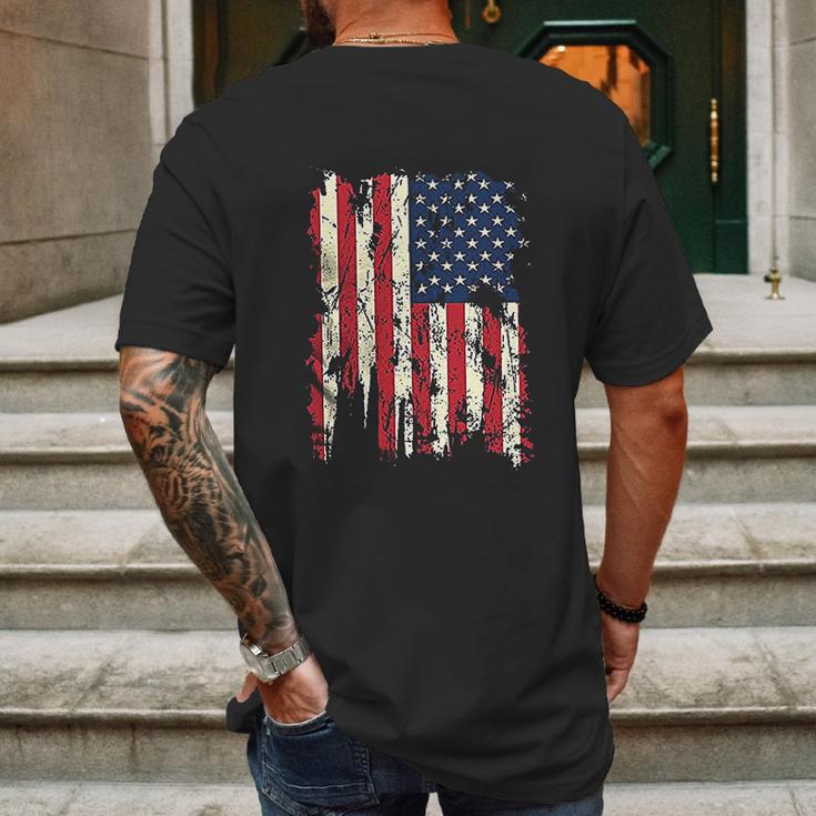 Usa 4Th Of July Patriots American Distressed Flag Mens Back Print T-shirt Gifts for Men