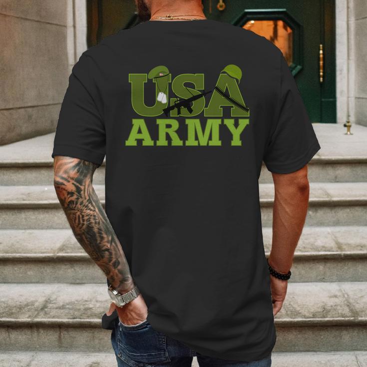 Usa Army Camo Logo Mens Back Print T-shirt Gifts for Men