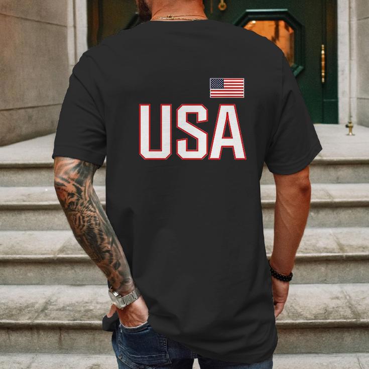 Usa National Mens Back Print T-shirt Gifts for Men