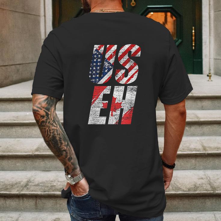 Useh Canadian Flag American Usa 4Th Of July Canada Mens Back Print T-shirt Gifts for Men