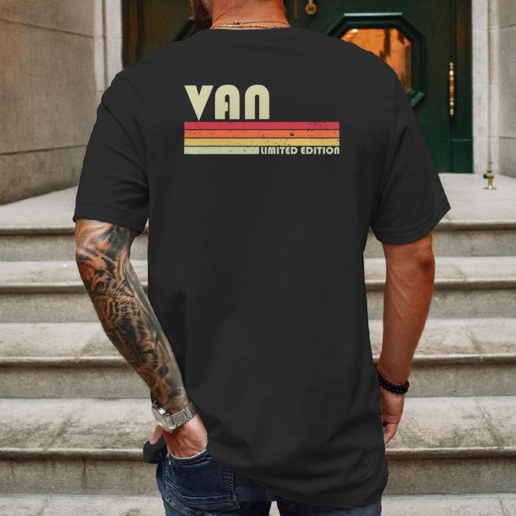 Van Name Personalized Retro Vintage 80S 90S Birthday Mens Back Print T-shirt Gifts for Men