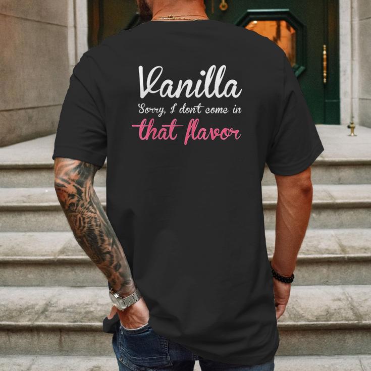 Vanilla Sorry Flavor Kink Mens Back Print T-shirt Gifts for Men