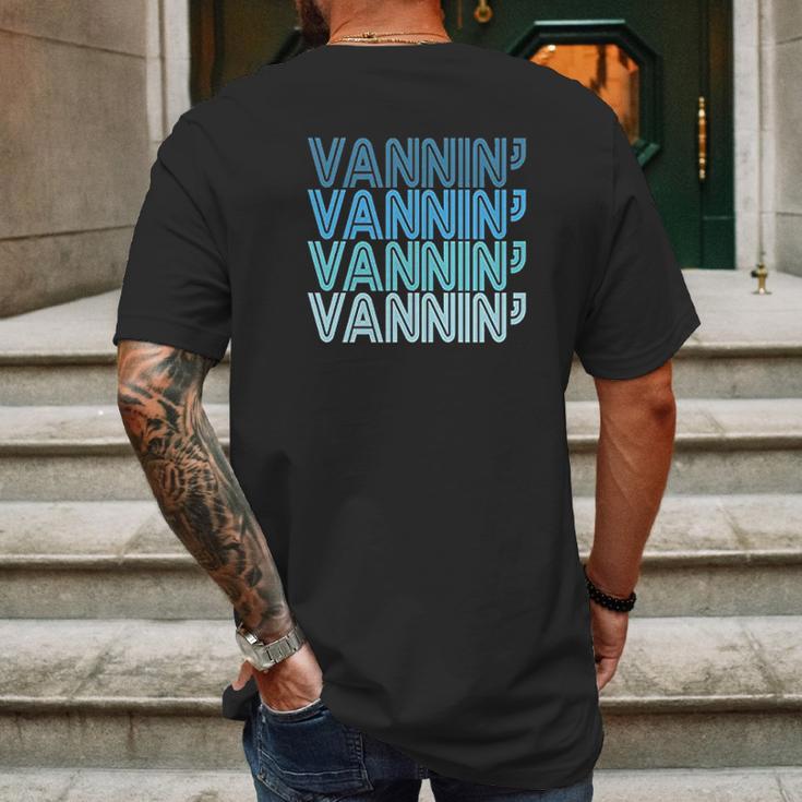 Vannin Retro Blue Vanner Mens Back Print T-shirt Gifts for Men