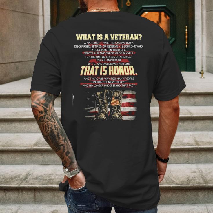 What Is A Veteran That Is Honor 2022 New Gift Mens Back Print T-shirt Gifts for Men